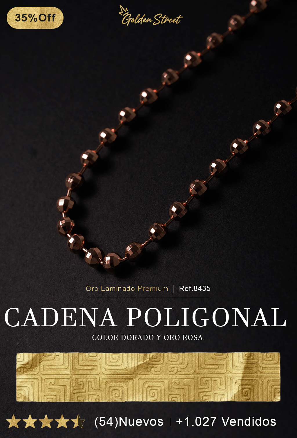 Cadena Poligonal Diamantada / 8435