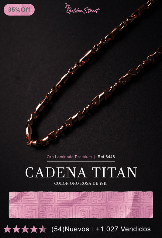 CADENA TITAN ORO ROSA / 8448